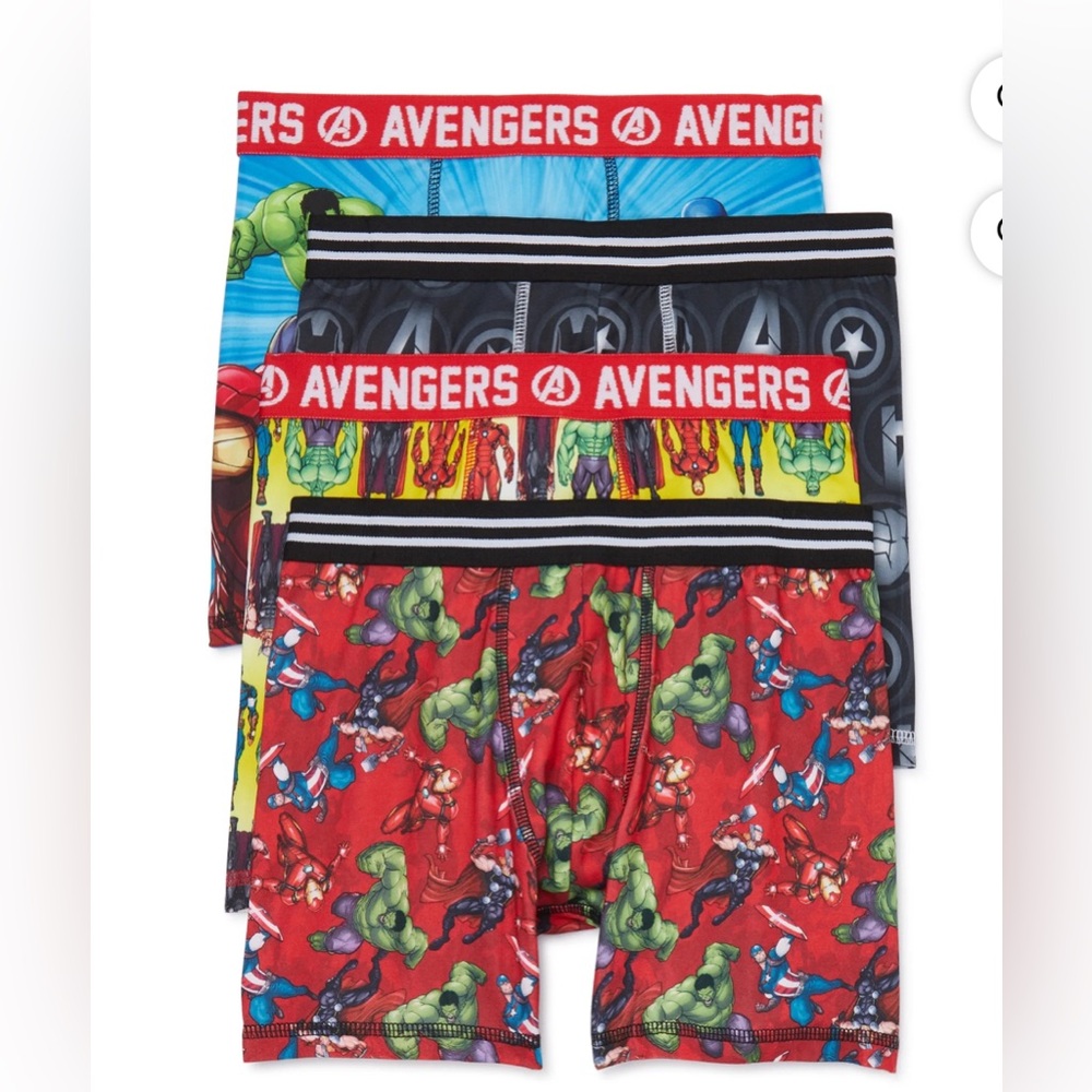 78. Avengers Boys Boxer Briefs Underwear, 4-Pack
